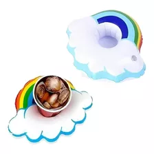 Mini Boia Nuvem Arco Iris Para Piscina Copos Drinks Festa