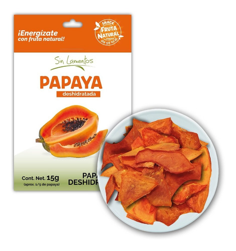 Papaya Deshidratada (caja 12 Piezas)