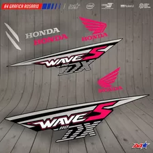 Calcos Fucsia Honda Wave 110 110s Dx Llantas Aleación Lujo