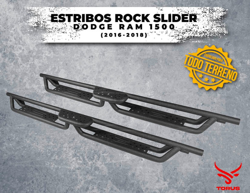 Estribos Acero Rock Slider Ram 1500 Doble Cabina 16-18 Torus Foto 2