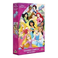 Quebra-cabeça 100 Peças Disney Princesa Metalizado Jak