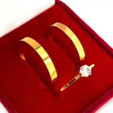 Par Alianças De Moeda Antiga Banhadas A Ouro 18k - Elegantes