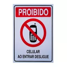 Placa De Pvc Proibido O Uso De Celular 15x20