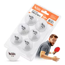 Kit 6 Bolinhas Ping Pong Tênis De Mesa 2 Estrelas Cor Branco