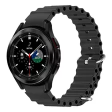 Pulseira Ondulada Compatível Com Galaxy Watch4 Classic 46mm Cor Preto