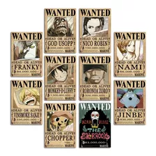 Placas Decorativas One Piece Wanted Chapéus De Palha