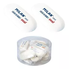 Pack 2 Uds Goma De Borrar Milan Blanca Ovalada / Modelo 1012