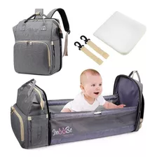 Mochila Pañalera Premium Cuna 3 En 1 Puertos Usb Termica Imp