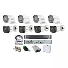 Dvr 08 Canais Hikvision / 04 Colorvu / 04 Camera Com Áudio 