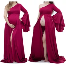 Vestido Gestante Para Ensaio Fotografico, Ombro Unico G29