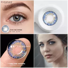 Pupilente Eyeshare 3tone-ture Sapphire 1año Duración+estuche