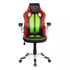 Cadeira Gamer Pelegrin Pel3009 Couro Pu Vermelha/preta Verde