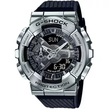 Relógio Casio G-shock Masculino Skeleton Gm-110-1adr Cor Da Correia Preto Cor Do Bisel Prateado Cor Do Fundo Preto