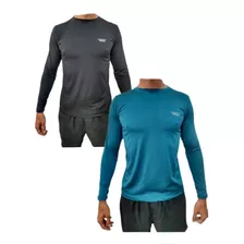 2 Camisas Uv Proteção Fator50 Fitness Academia Corrida Espor