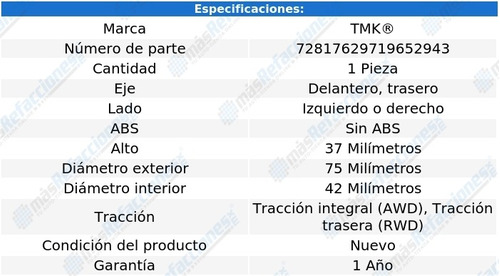 Balero Rueda Doble Del O Tras 911 6 Cil 3.4l 99 Al 01 Tmk Foto 2