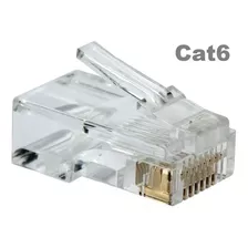 Conector/modular Rj-45 8x8 Cat-6 Macho 100pçs+100-capas Azul