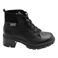 Coturnos De Sintético Cano Curto Moleca 5338.103 Design Liso Preto 01/preto 01 39 Br Para Feminino