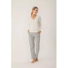 Pijamas Invierno Mujer Remera Y Pantalon Promesse 15116