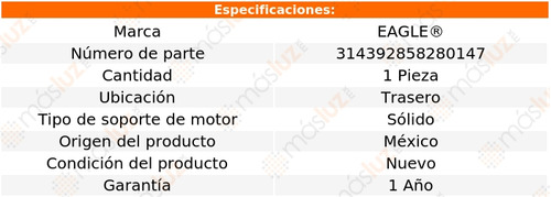 1) Soporte Motor Tras Nissan Primera 2.0l 4 Cil 92 Eagle Foto 4