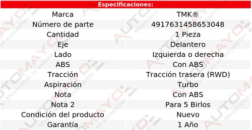 1 - Maza Del Izq/der Con Abs Tmk M6 V8 4.4l Bmw 13-15 Foto 2