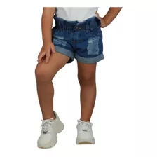 Shorts Jeans Feminino Infantil 4/6/8/10/12/14/16 Anos