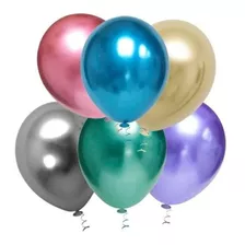Balões Bexiga Metalizado Platino Cromado N.5 Para Bubble 50u