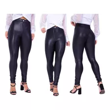 Kit 4 Calças Legging Cintura Alta Disco Segunda Pele Modela