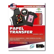 10 Hojas Papel Transfer Telas Oscuras Carta