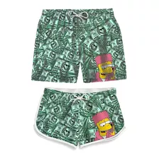 Kit Casal Praia Masculino Feminino Simpsons Bart Ostentaçã