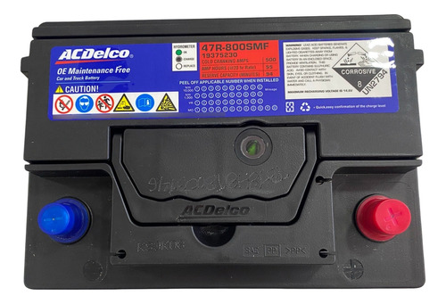 Bateria Acdelco Roja 47r-800 Fiat 1.6 Ed,edx /fiorino Foto 2