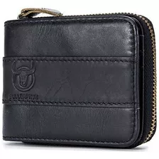 Rfid Bloque De Hombres Wallet, Cuero Genuino Zip 4k5yy