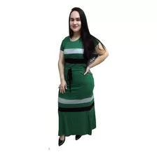 Vestido Longo Forrado Moda Evangélica Tamanhos Plus Size