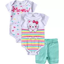 Kit Body Infantil 3 Peças Kappes Branco