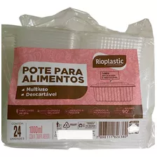 Pote Descartável 1000 Ml Freezer Microondas Marmita - 24 Unidades