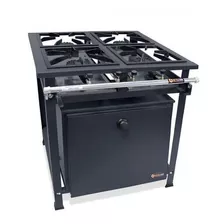 Fogão Industrial Gás 4 Bocas Com Forno Alta Pressão 30x30 P5 Cor Preto