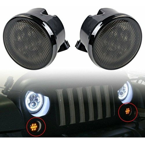 Cuartos Led Halo + Laterales Jeep Jk Wrangler Shara 07-18 Foto 4