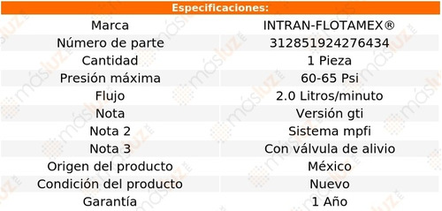 Repuesto Bomba Combustible 2.0 L/min Rabbit L5 2.5l 06/09 Foto 2