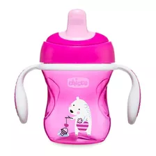 Vaso Para Bebés Con Aza Antiderrame Chicco Training Cup Color Pink De 200ml