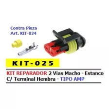 Kit Reparador Estanco 2 Vias Macho Tipo Amp X 5 Unidades
