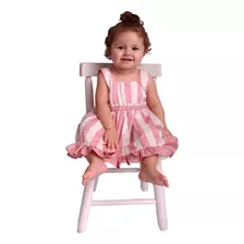 Vestidinho Para Bebe Menina Infantil Com Tiara 100% Algodão