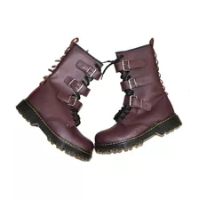 Bota Regalo Hombre Mujer Novio Cuero Rocker Hebilla Envio