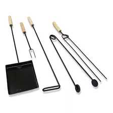 Kit Accesorios Parrilla Asador Juego Set X5 Piezas