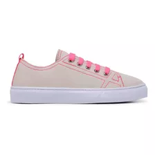 Tenis Feminino Sapatenis Confort Moda Casual Detalhes Pink