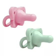 Dr Brown´s Happypaci 2 Chupones De Silicona 0m+ Color Rosa Y Verde Período De Edad 0-6 Meses