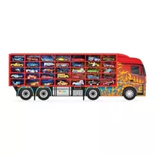 Caminhão Porta 35 Carrinhos Hot Wheels Miniaturas Expositor