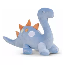 Pelúcia Interativa Infantil Dinossauro Plush C/ Chocalho Zip Cor Azul