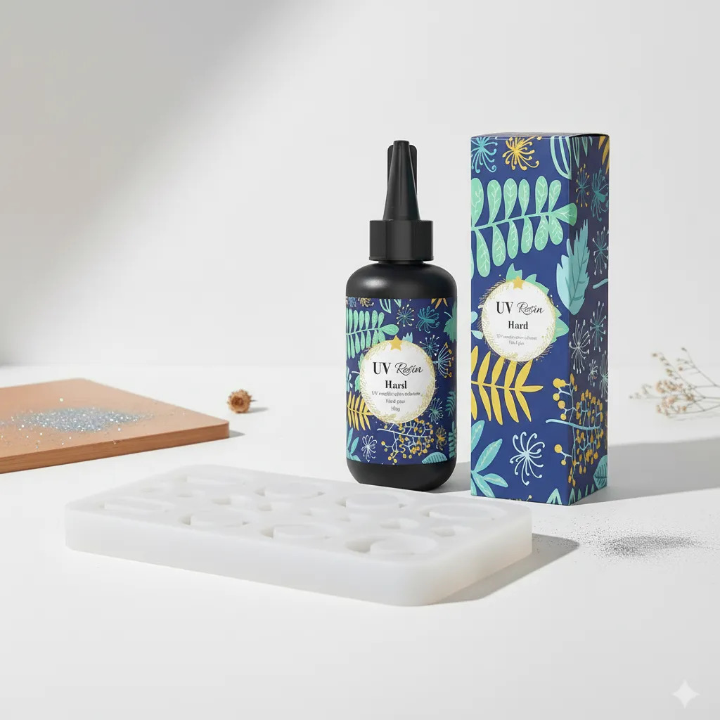 Kit Resina Uv: Molde Silicona Dijes Blanco + Resina Uv Transparente 100g