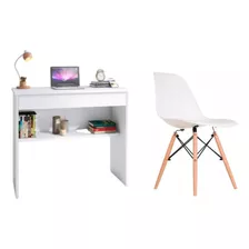 Conj Escrivarinha Industrial Home Office C/ Cadeira Eames