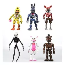 6pcs Pvc Figura De Ação Bonnie Foxy Freddy Fazbear Urso Brin