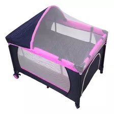 Cuna Para Bebé Corral Mosquitero Plegable Color Rosa